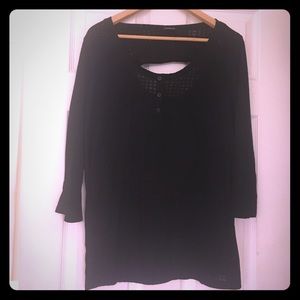 3/4 sleeve patterned knit top