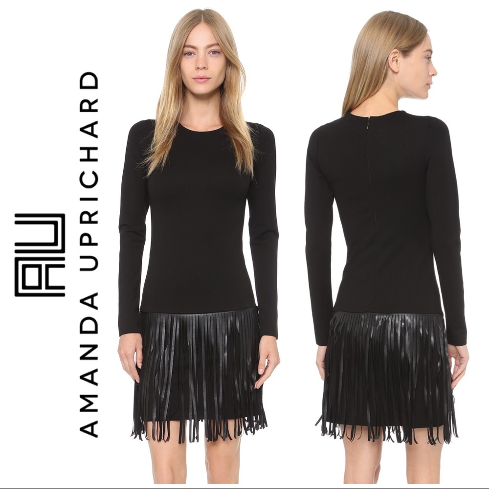 Amanda Uprichard Colt Fringe Ponte Dress