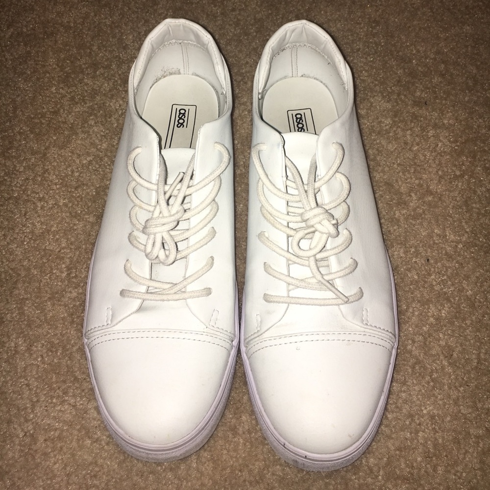 Asos white sneakers. Worn condition. Size US 10