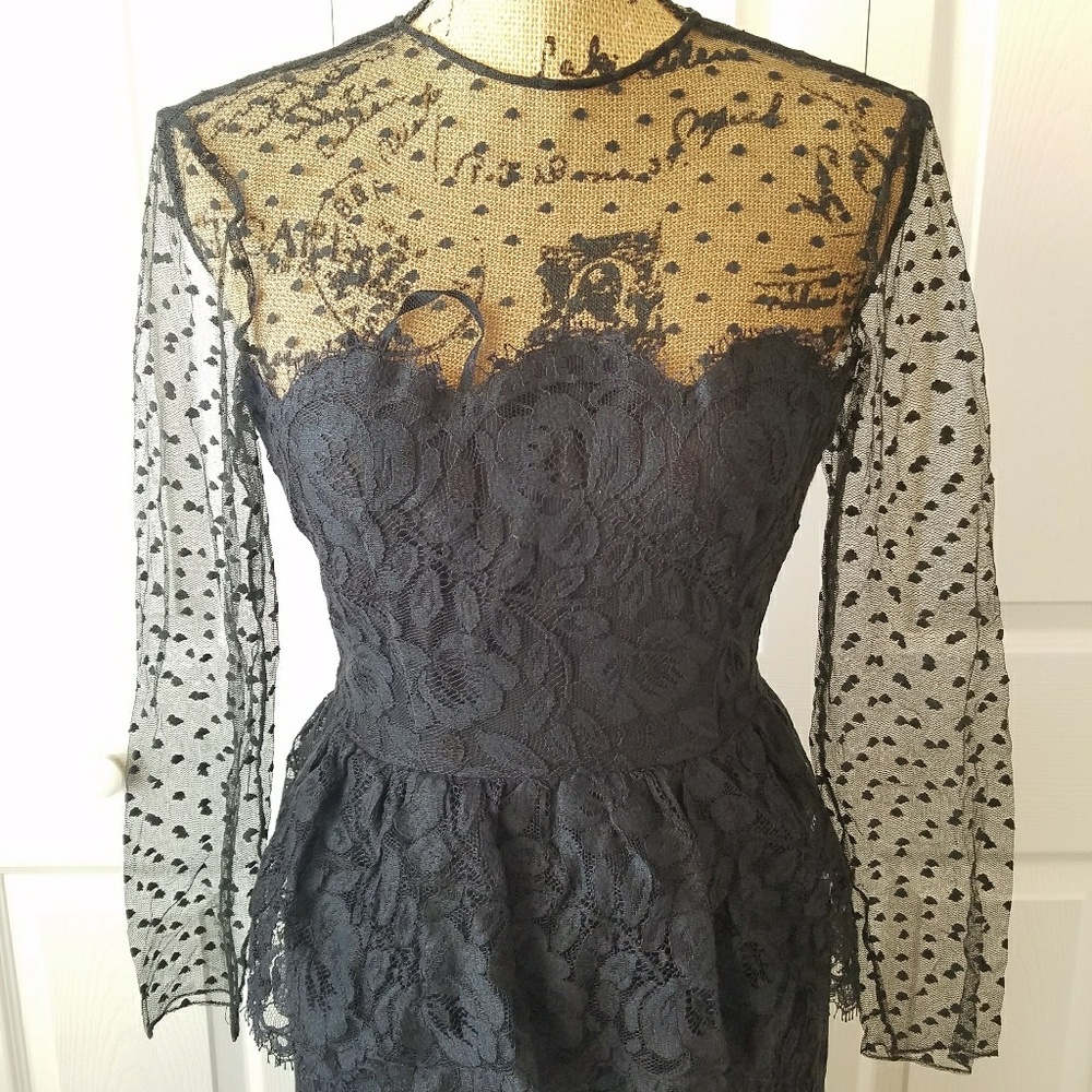 Vintage Joan Leslie by Kasper black lace dress - Picture 2 of 6