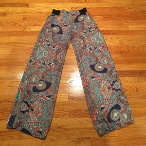 Zara Wide Leg Silky Floral Pants