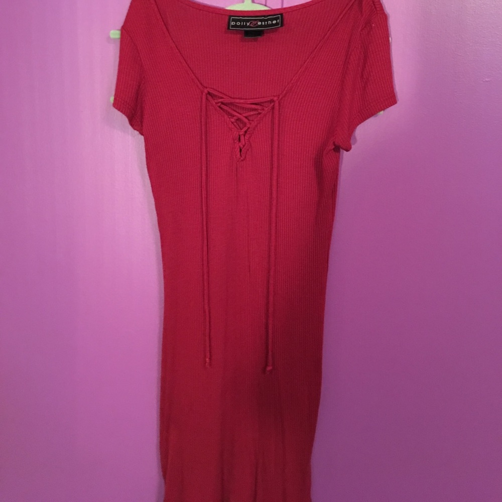Tight tie up maroon party dress