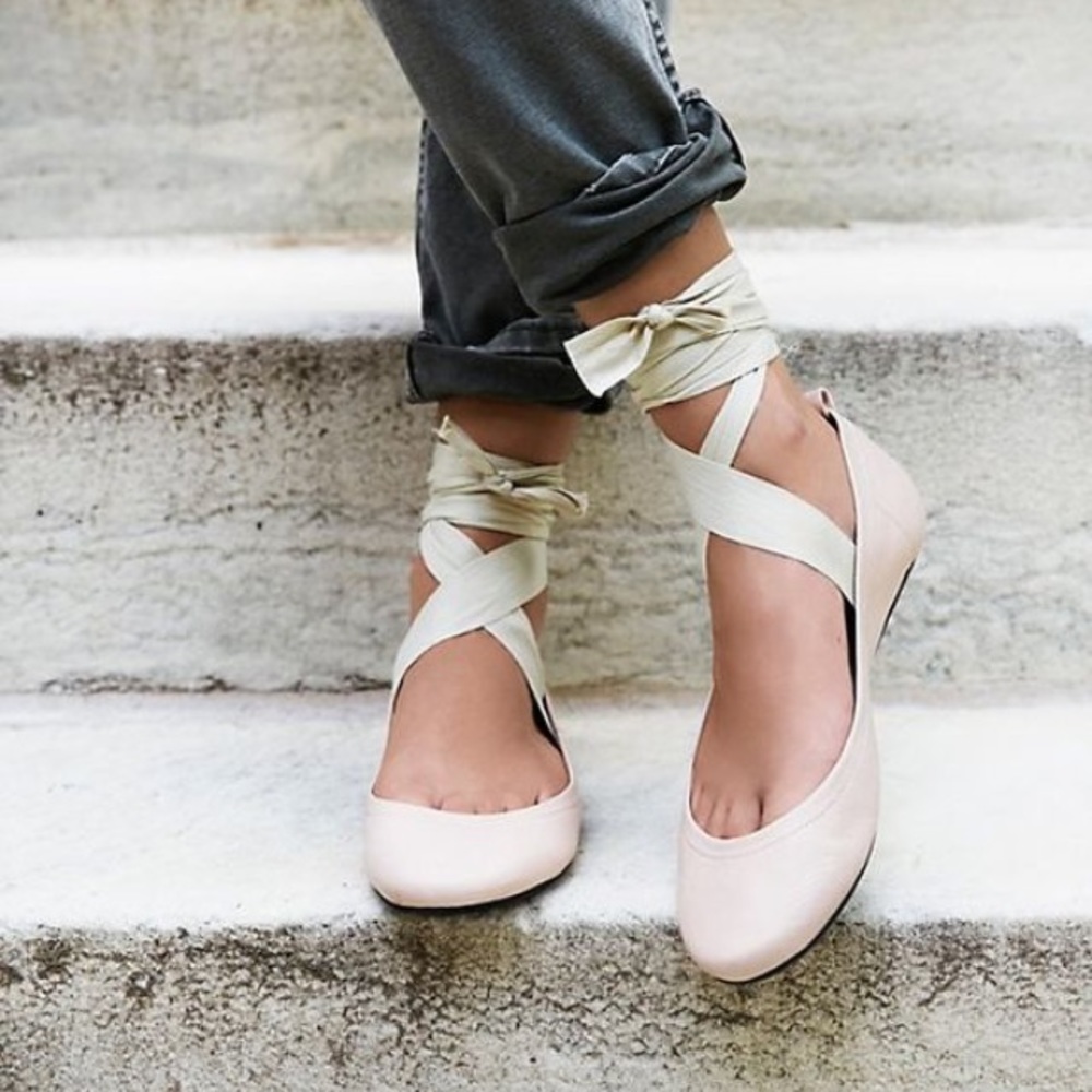 Lace up ballet flats