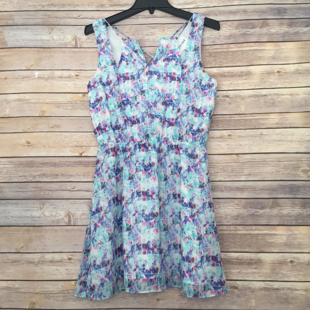 Olive & Oak Sleeveless Blue Sheath Dress Size S