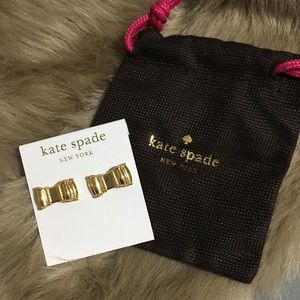 Kate Spade gold bow earrings