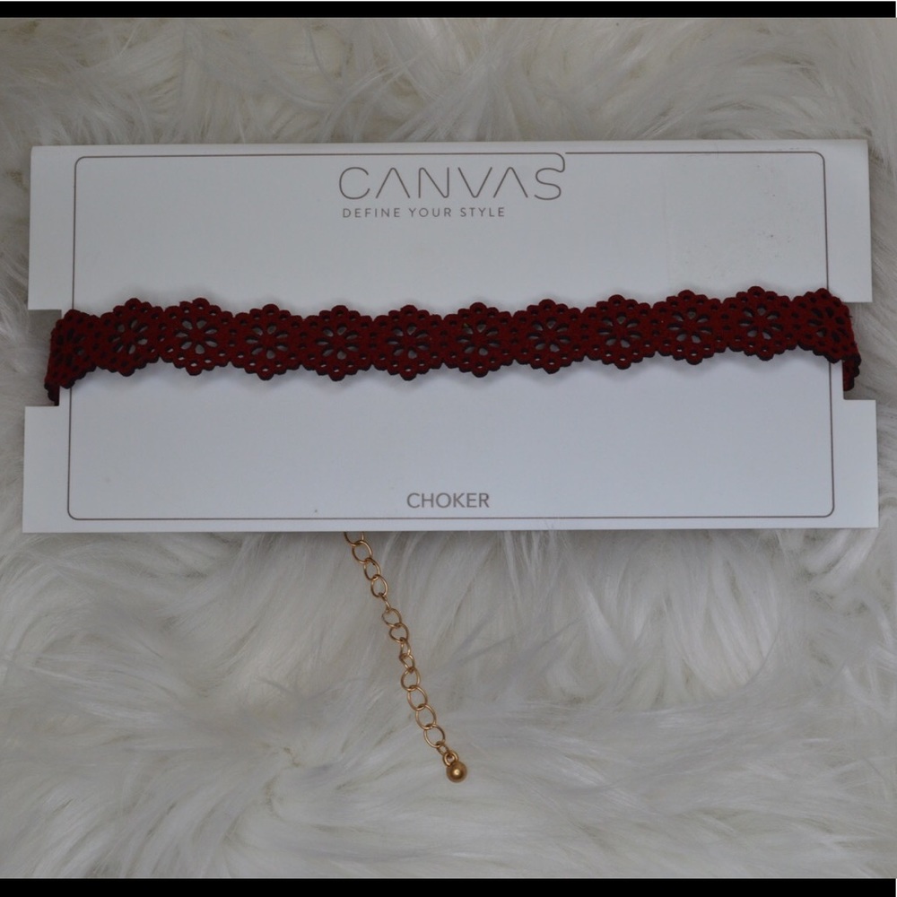 CANVAS JEWELRY NWOT Suede reddish Brown Choker 🍁