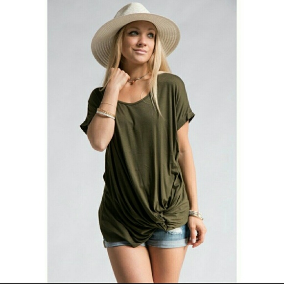 Fashionomics Tops - Cute & Cozy Side Knot short cuffee sleeve Tee