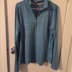 Like new Nike dri-fit half zip. Turquoise. Size L