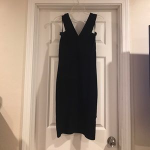 Black over the knee V Neck Bandage Dress