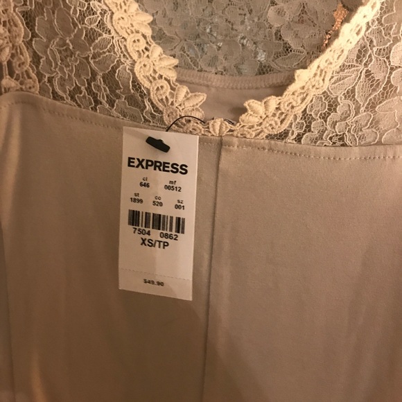 NWT Express Lace Cream Top XS - Picture 5 of 6