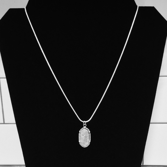 Gray Druzy Necklace - Picture 2 of 2