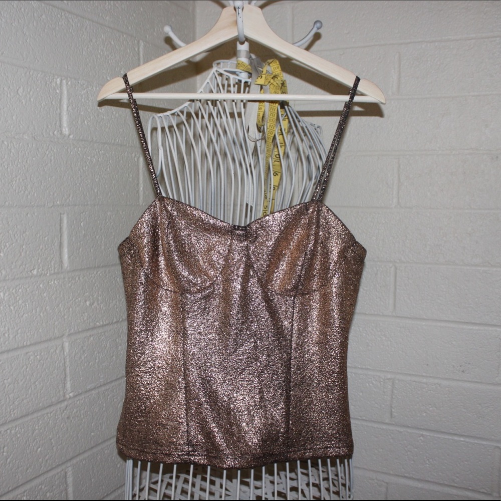 Charlotte Russe- shimmery gold tank