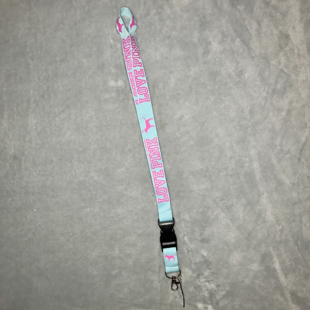 🔥SALE🔥VS PINK Lanyard- Lt Blue with pink graphic