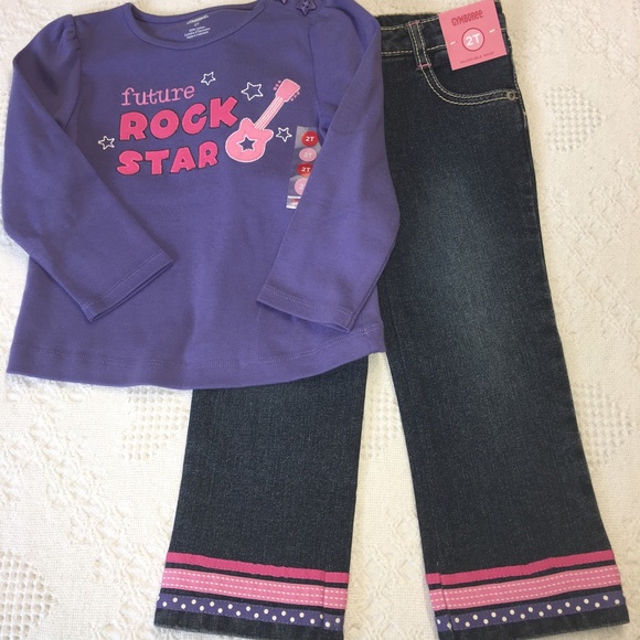 Gymboree 2T Future Rock Star Top & Matching Jeans - Picture 1 of 2