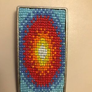 Beautiful Navajo style Rainbow Bead Belt Buckle