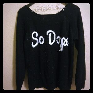 SO DOPE - very linty, o letter unraveling a bit