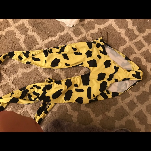 One piece swimsuits animal print yellow - Picture 3 of 3