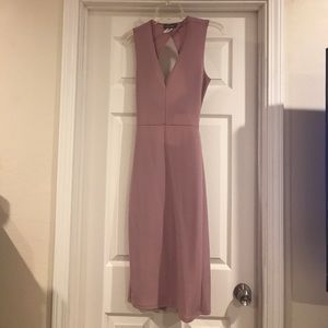 Blush Over Knee Backless Textured Dress