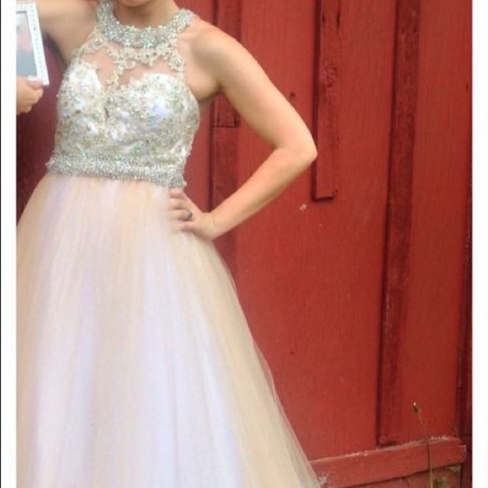 Floor length prom dress.