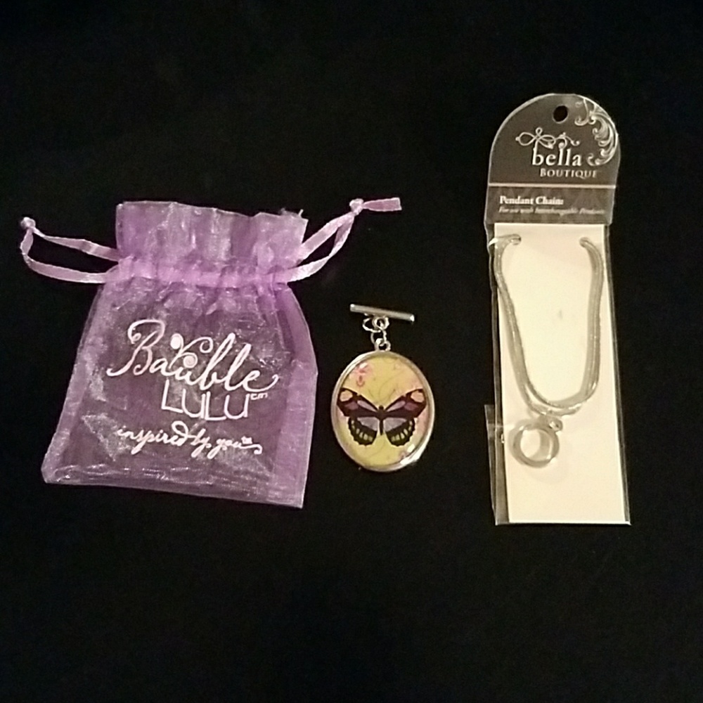 NWOT Necklace with Butterfly Pendant