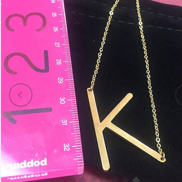 Large 1 1/2" Initial Necklaces-Gold,Silver orRose - Picture 2 of 8