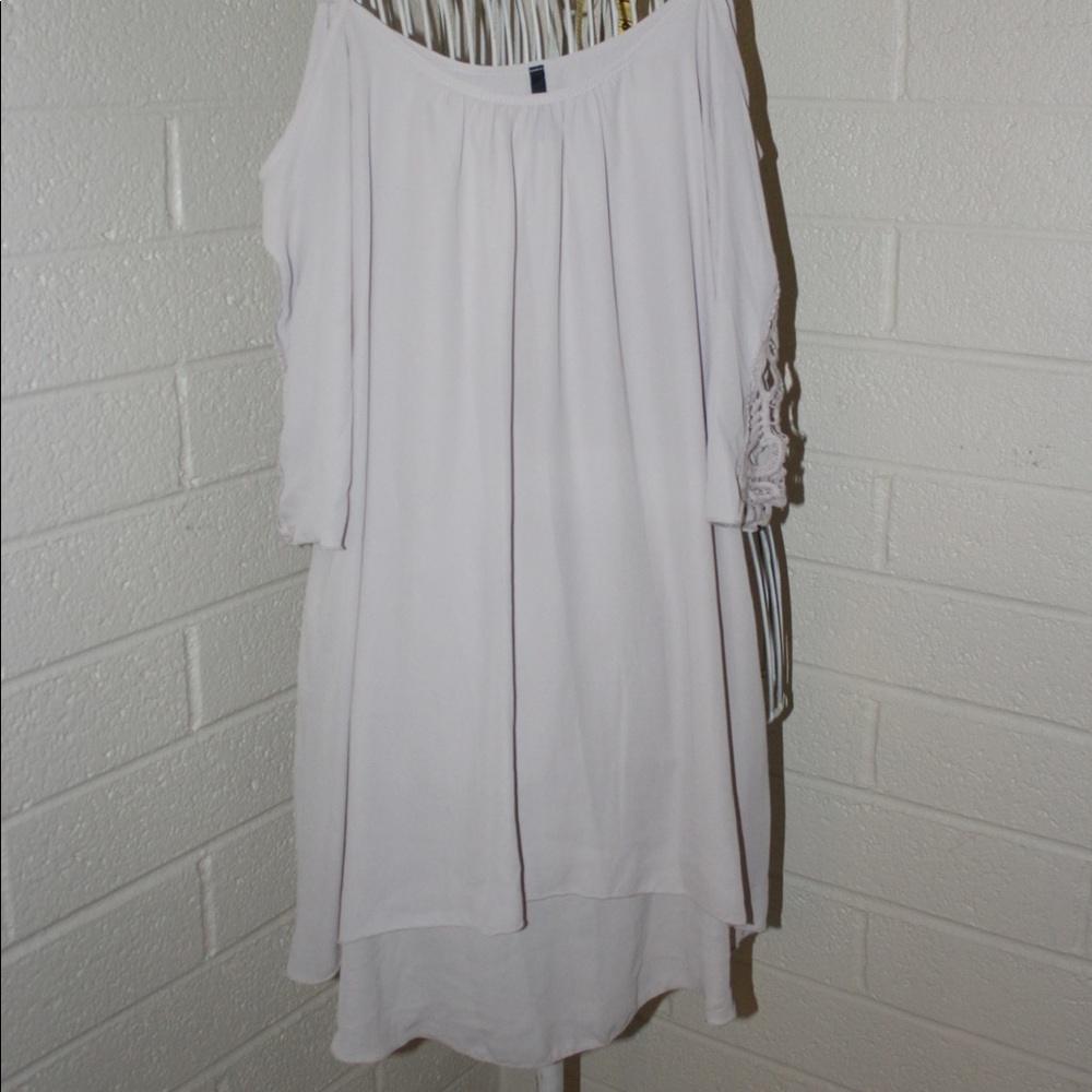 Off the shoulder cream dress