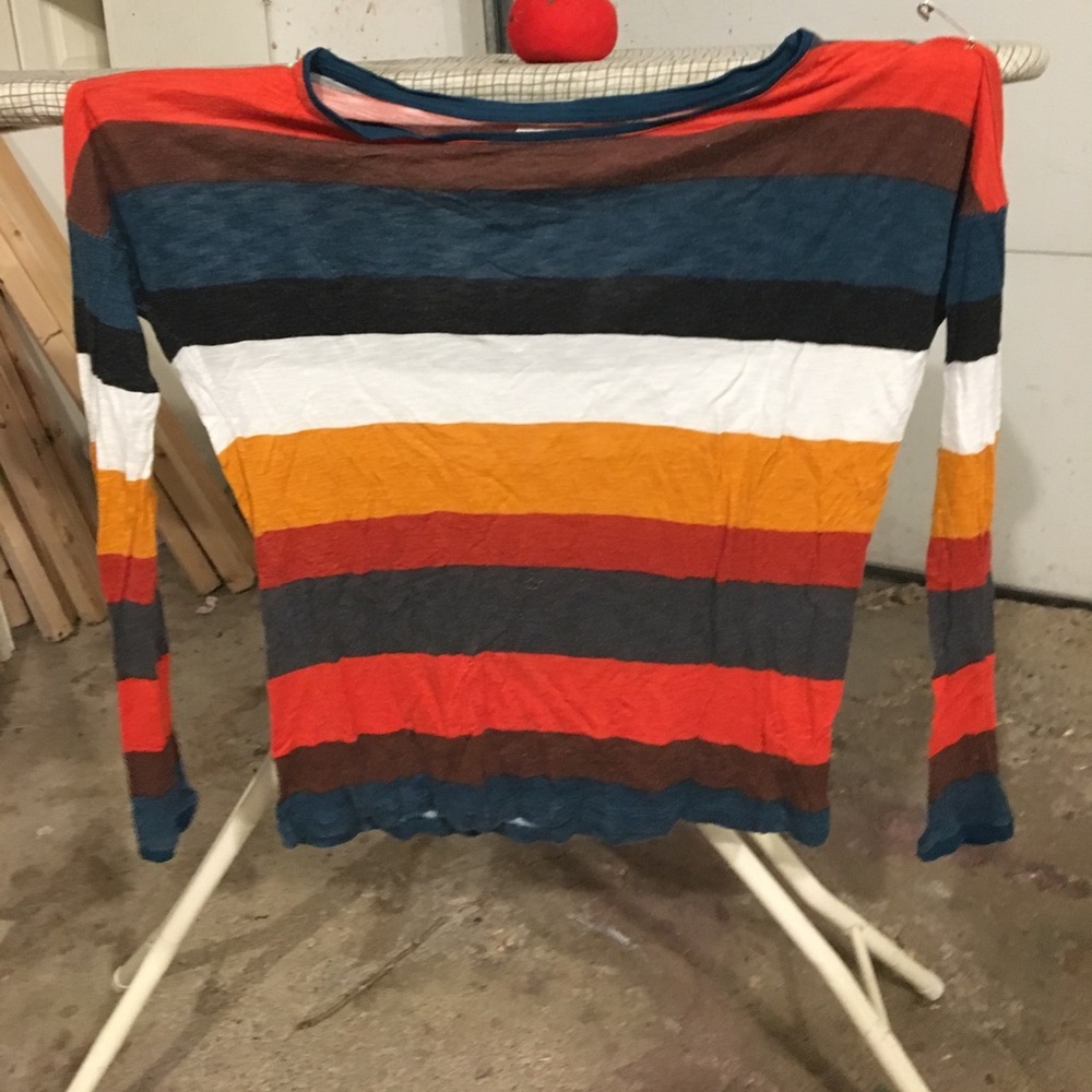 Multicolored boat neck Zara top