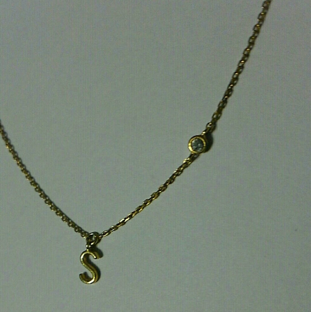 ANTHROPOLOGIE | "S" Necklace with Crystal Details