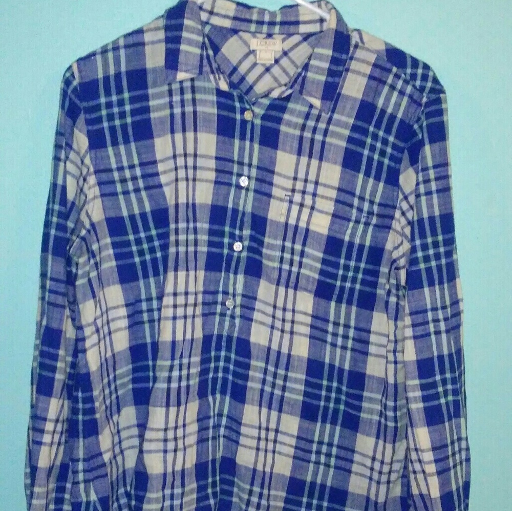Blue plaid shirt