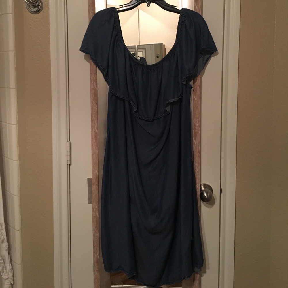 Off the Should Denim Dress