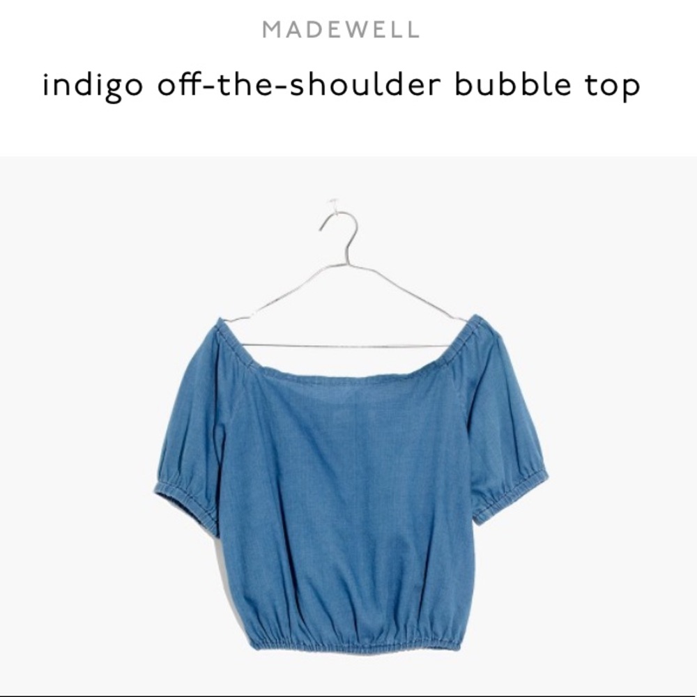Madewell Indigo Bubble Top size XS