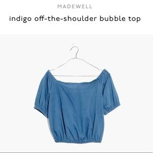 Madewell Indigo Bubble Top size XS