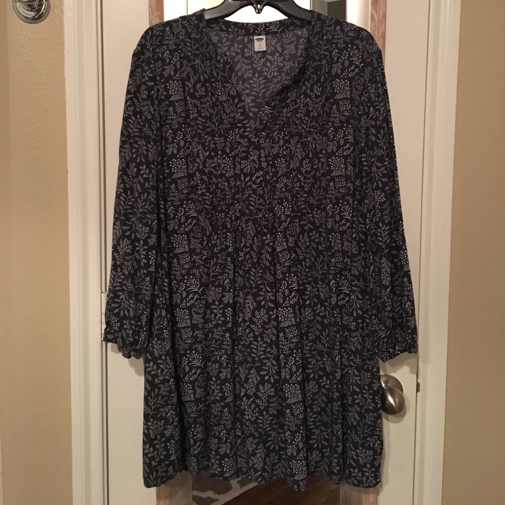 Charcoal Gray Peasant Dress