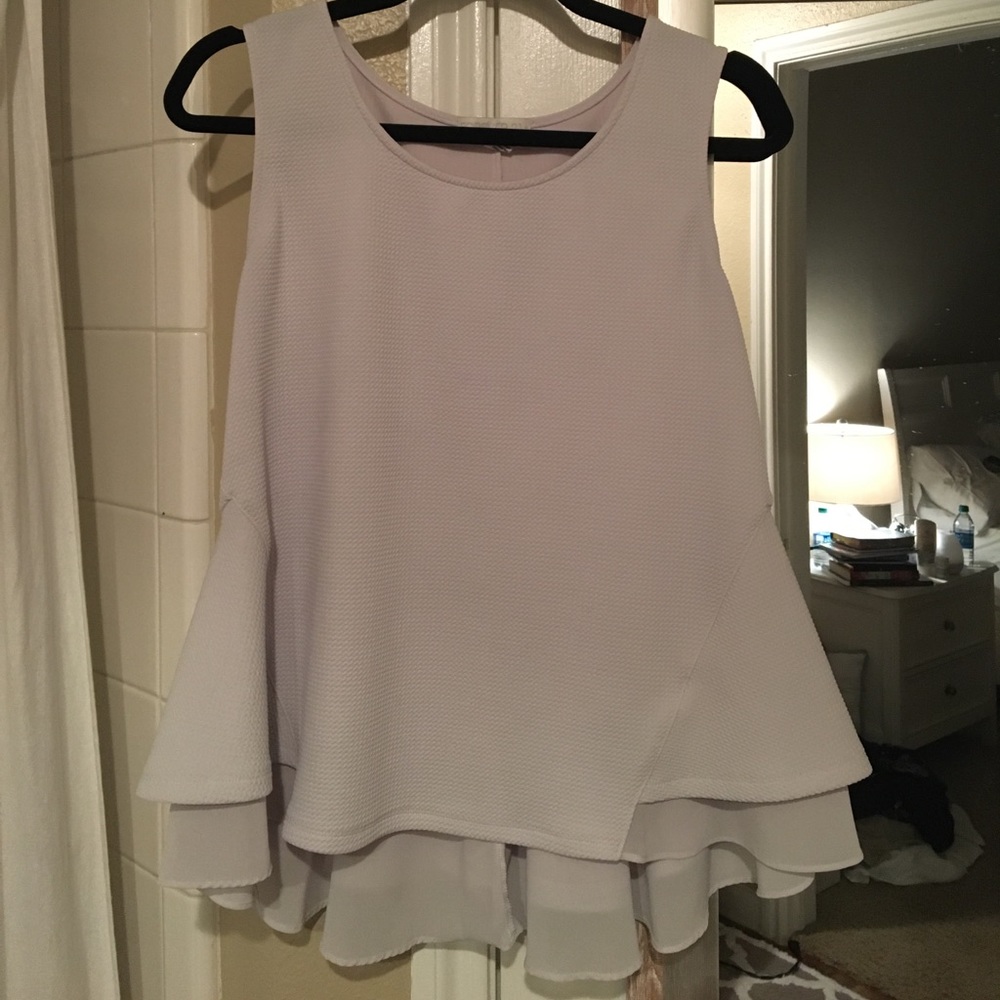 White Peplum Top