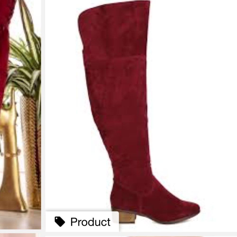 Wine suede over the knee boot Sz 7 flash sale