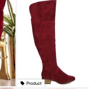 Wine suede over the knee boot Sz 7 flash sale