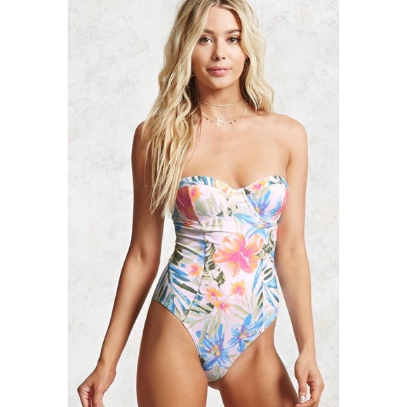 Tropical One-Piece Swimsuit - Picture 1 of 5