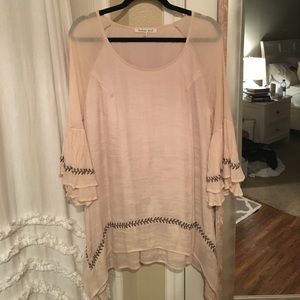 Cream Tunic with scissor hem