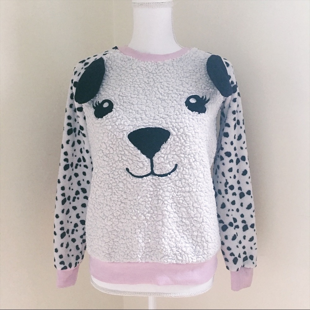 Adorable Dalmatian Faux Wool Sweater