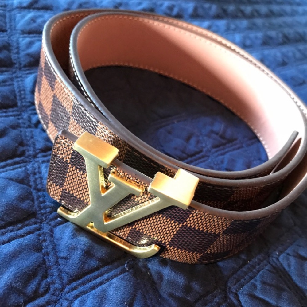 Brown and gold men's Louis Vuitton belt