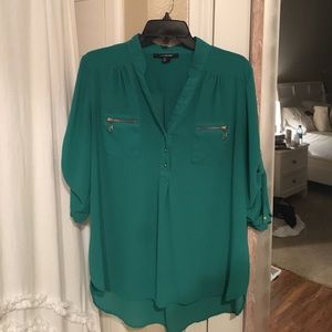 Green Blouse with gold detail