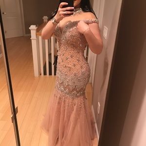 TERANI COUTURE dress in blush pink size 8