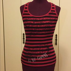 Dark Pink & Black Strip Tank