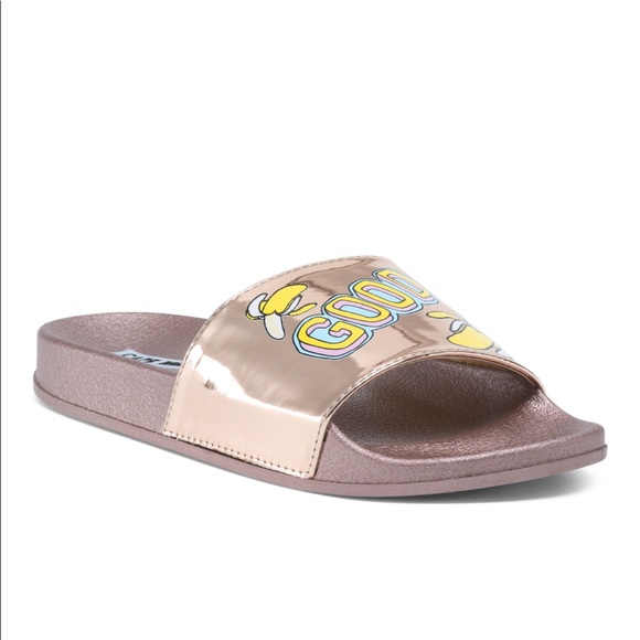 Rose Gold "Good Vibes" Sliders - Picture 2 of 8