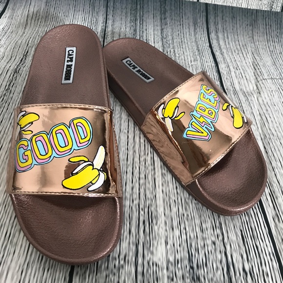 Rose Gold "Good Vibes" Sliders - Picture 3 of 8