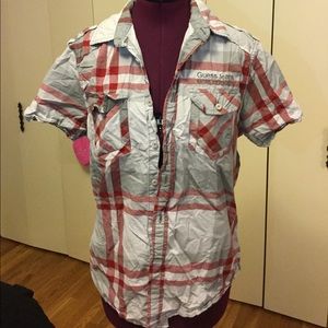 Button down plaid/strip