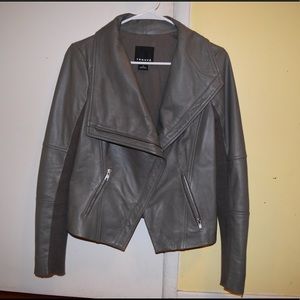 Trouve Drape Front Leather Jacket XS NEW