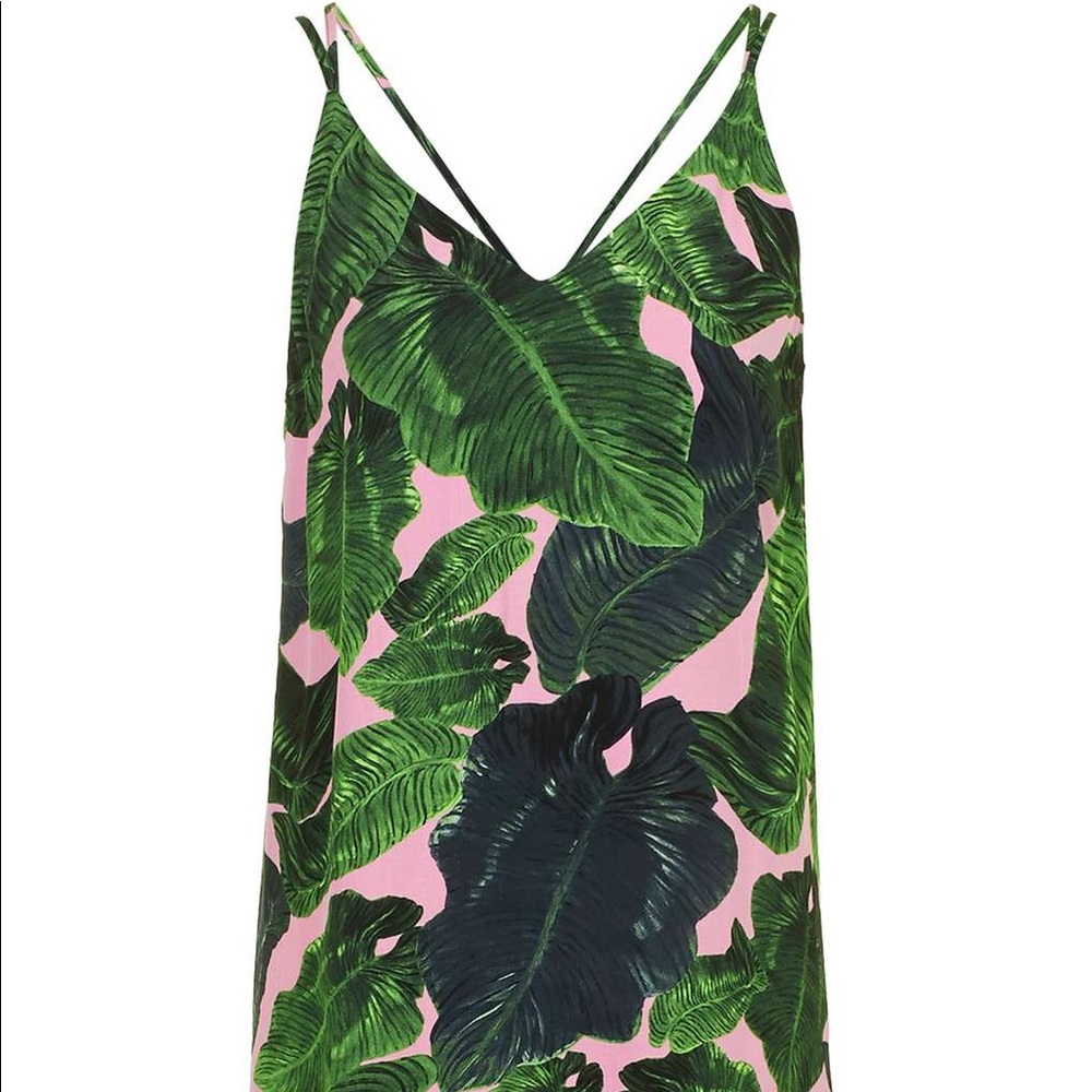 Topshop Palm Print Slip Dress