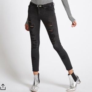 Black Distressed Skinny Jeans Destroyed