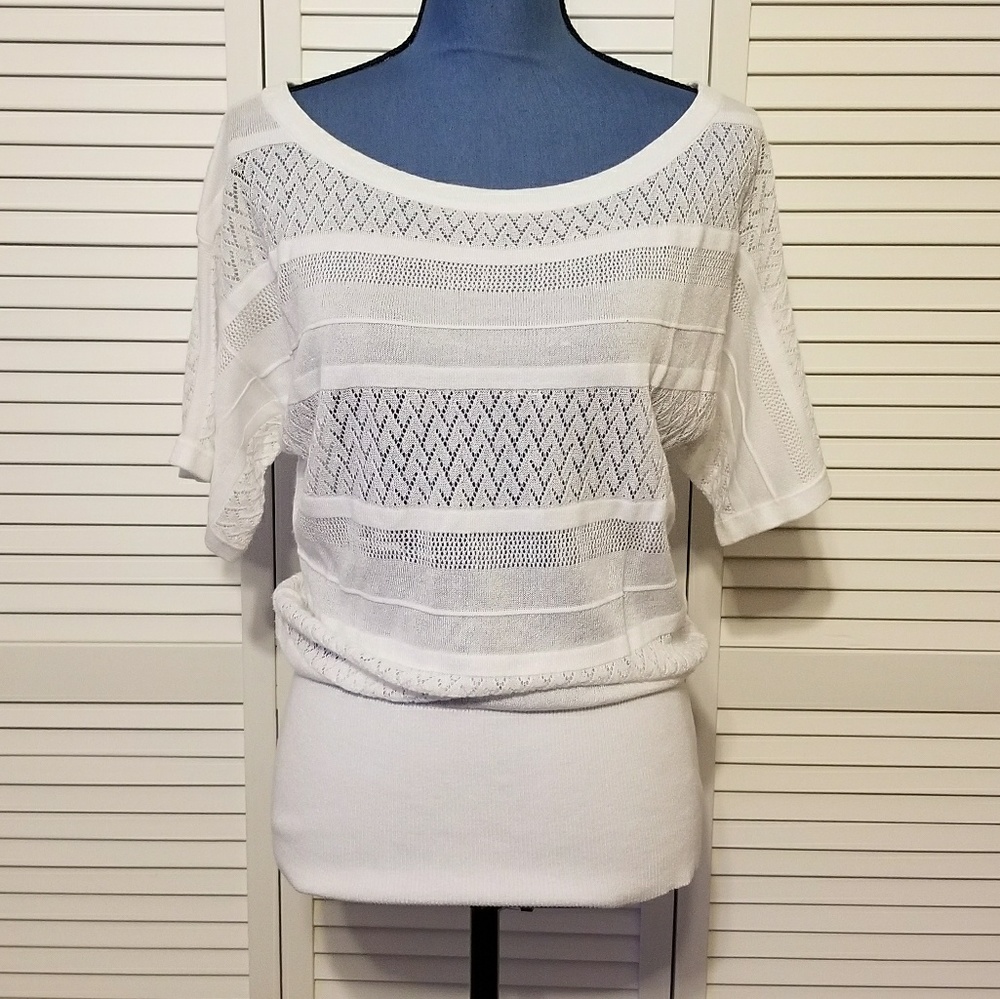 White House Black Market Sheer Sweater Top